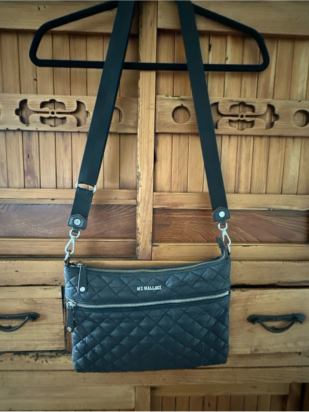 MZ WALLACE Black Quilted Crossbody Bag. Very good condition. $120.